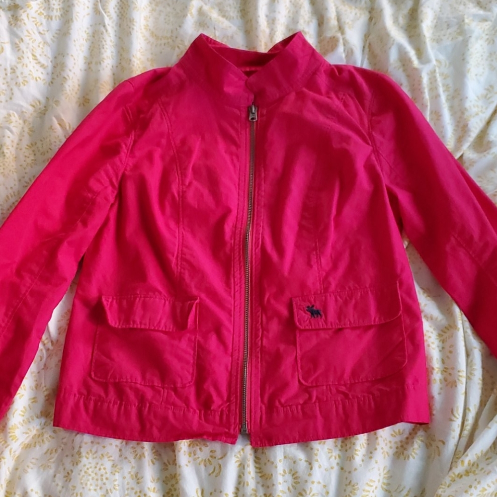 Lightweight hot pink Abercrombie kids jacket